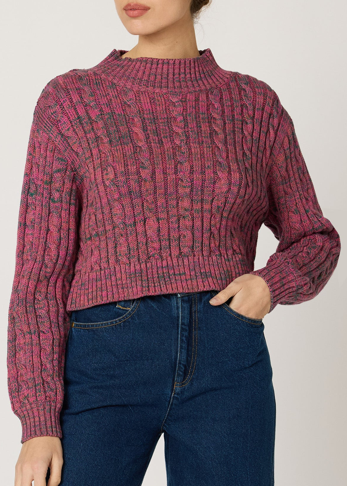 Cleobella Amor Sweater | Dark Rose Multi
