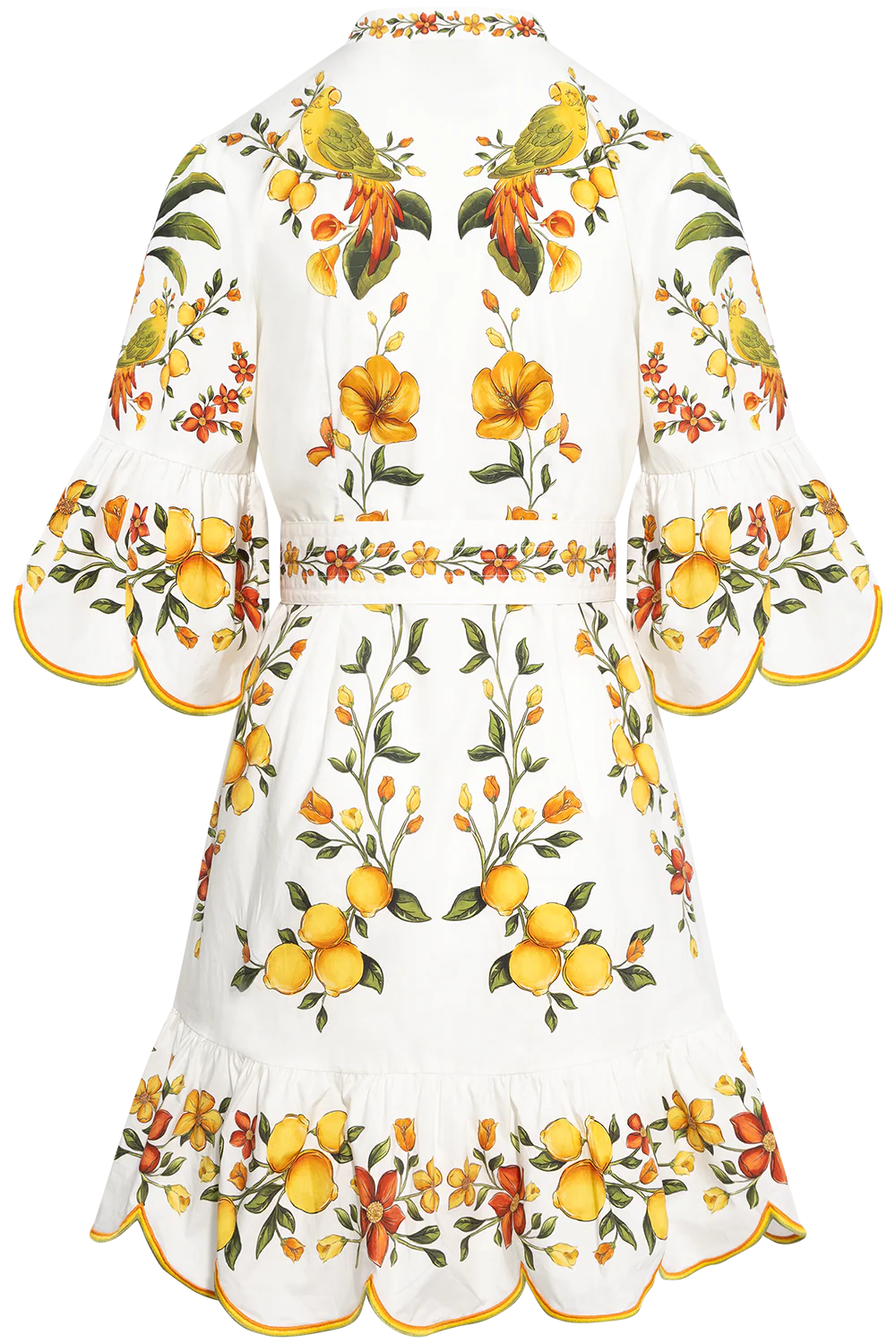 FARM Rio Lemon Boquet Off-White Mini Dress