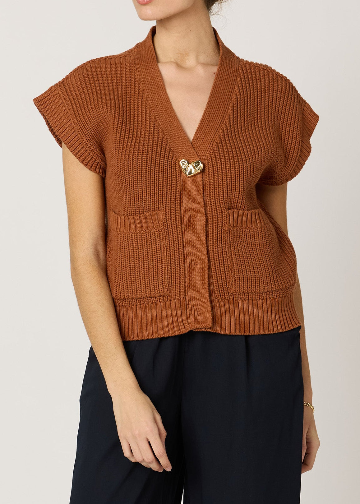 Cleobella Cuore Sweater Vest | Clay