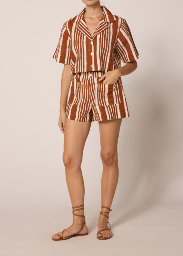 Cleobella Mizuki Blouse | Vecchio Stripe Print