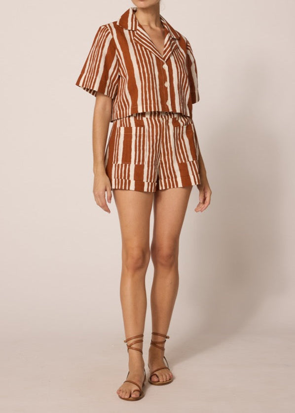 Cleobella Mizuki Blouse | Vecchio Stripe Print