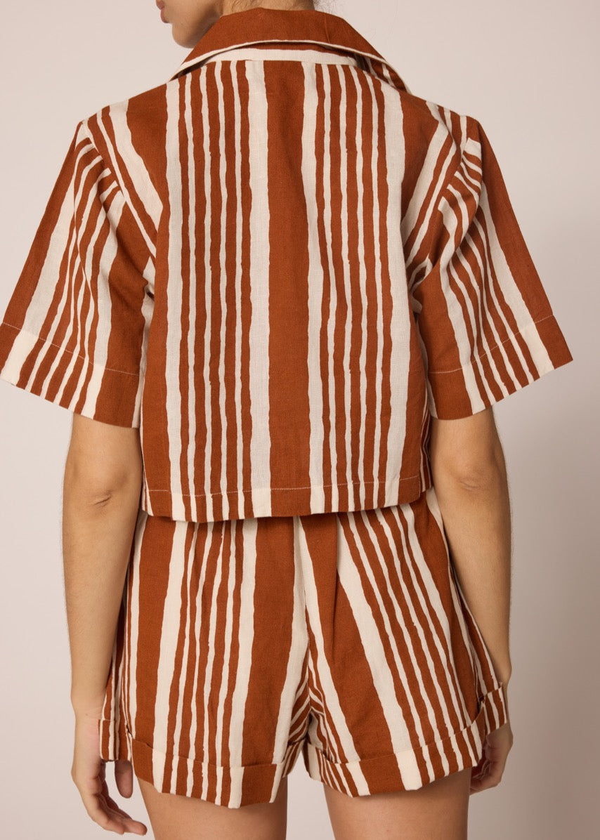 Cleobella Mizuki Blouse | Vecchio Stripe Print