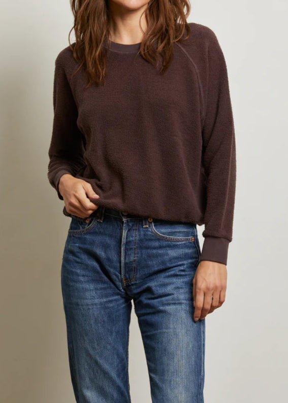 Perfect White Tee Ziggy Inside Out Cotton Fleece Bracelet Sleeve Shrunken Crew | Cocoa