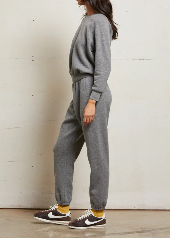 Perfect White Tee Stevie Cotton Fleece Easy Sweatpant | Dark Heather Grey
