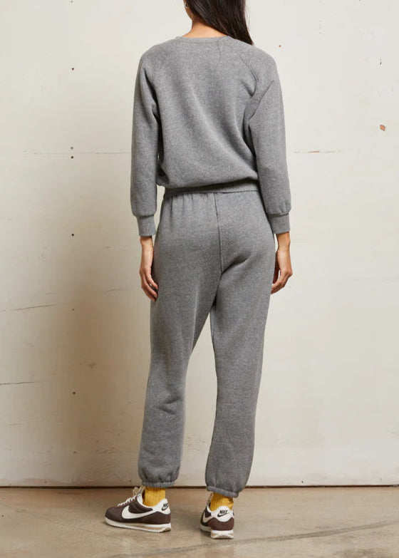 Perfect White Tee Stevie Cotton Fleece Easy Sweatpant | Dark Heather Grey