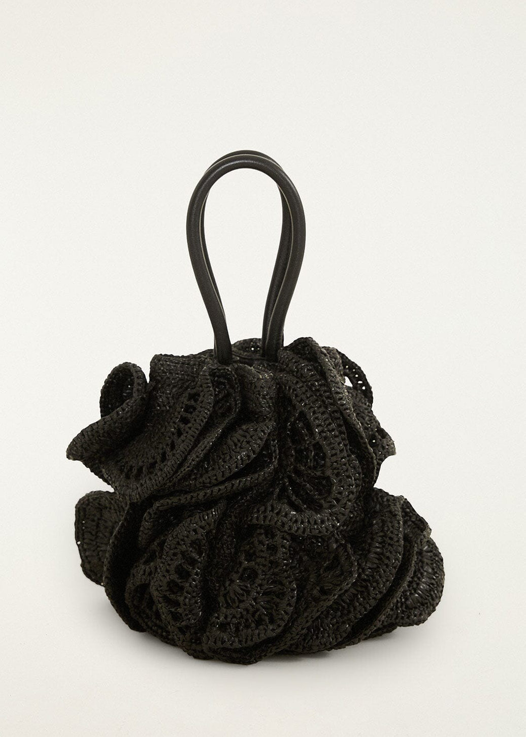 FARM Rio Raffia Flower Bag | Black – tenley dietrich