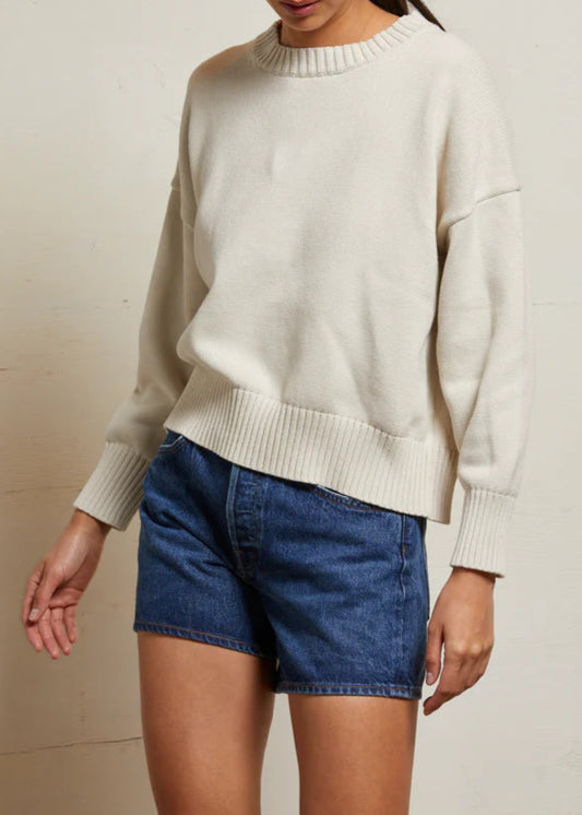 Perfect White Tee Janet Cotton Crewneck Sweater | Sugar