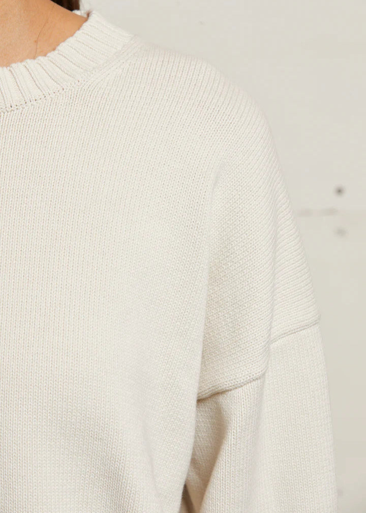 Perfect White Tee Janet Cotton Crewneck Sweater | Sugar
