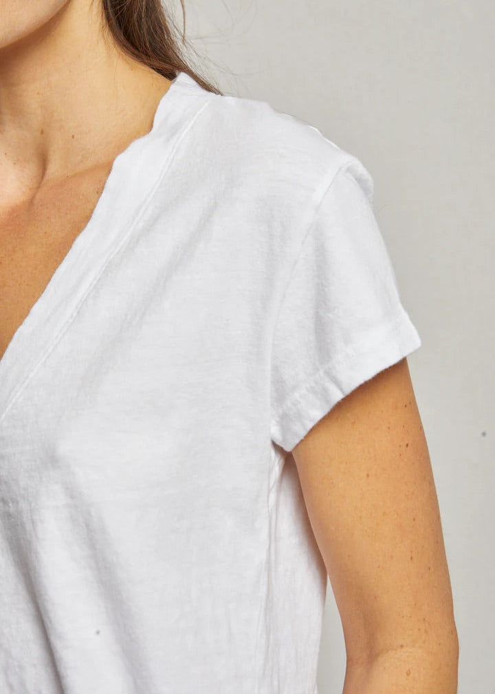 Perfect White Tee Alanis Recycled Cotton V Neck Tee | White