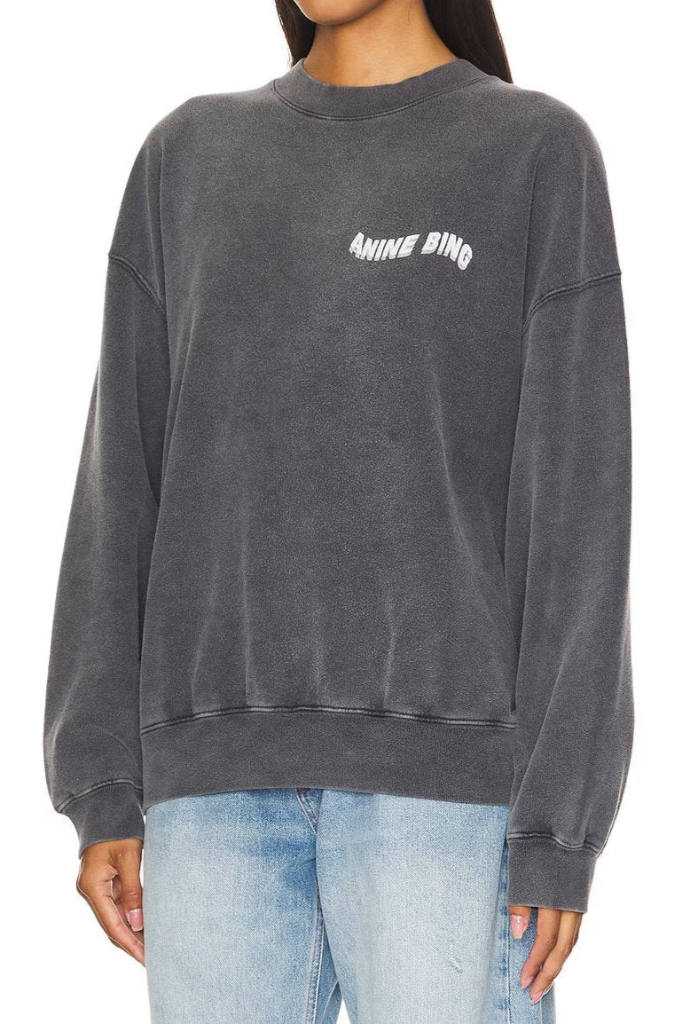 Anine Bing Jaci Sweatshirt Daydreams Washed Black