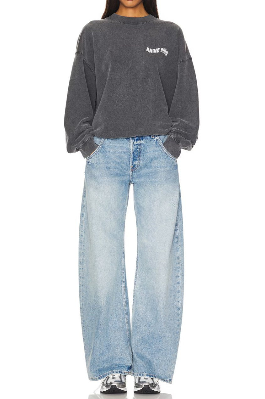 Anine Bing Jaci Sweatshirt Daydreams Washed Black