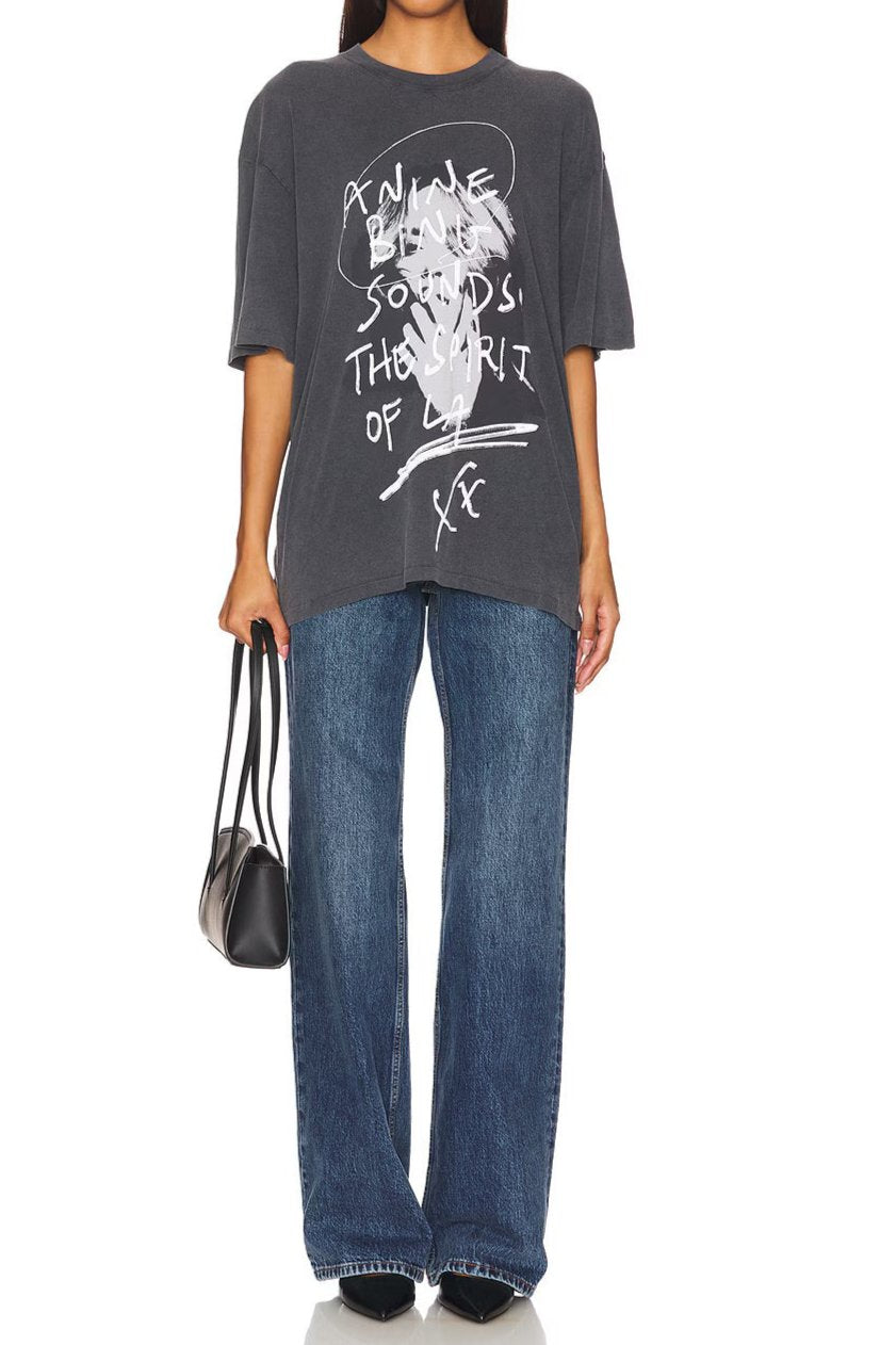 Anine Bing Kent Tee Spirit Washed Black