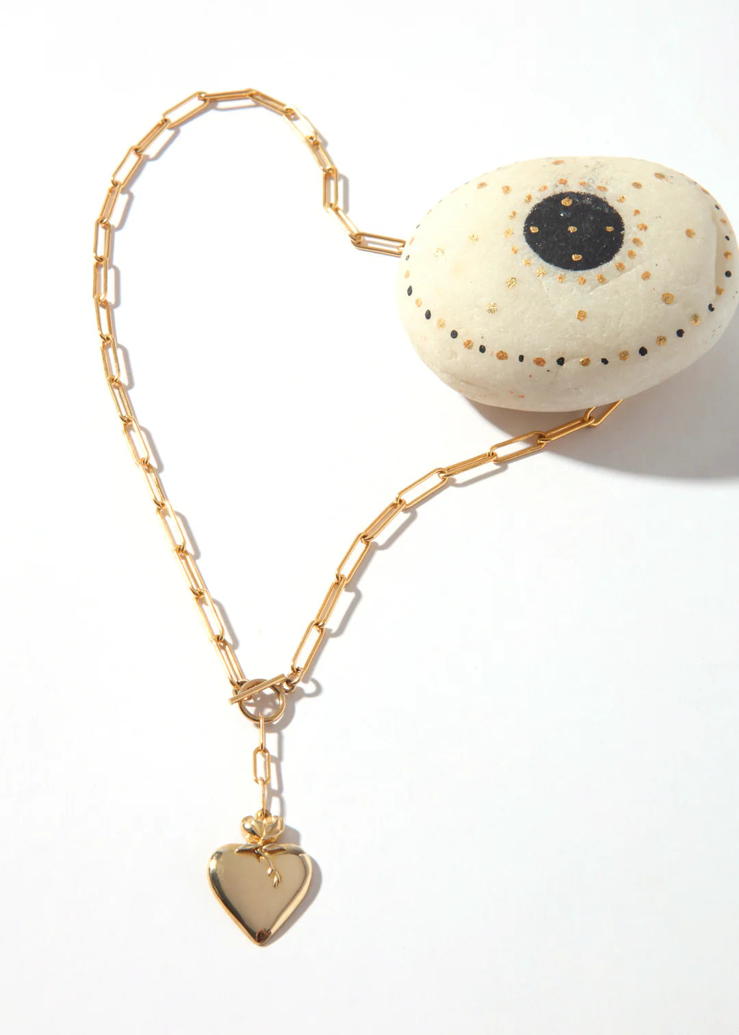 Iwona Ludyga Aurora Blooming Heart Necklace on Paperclip Chain