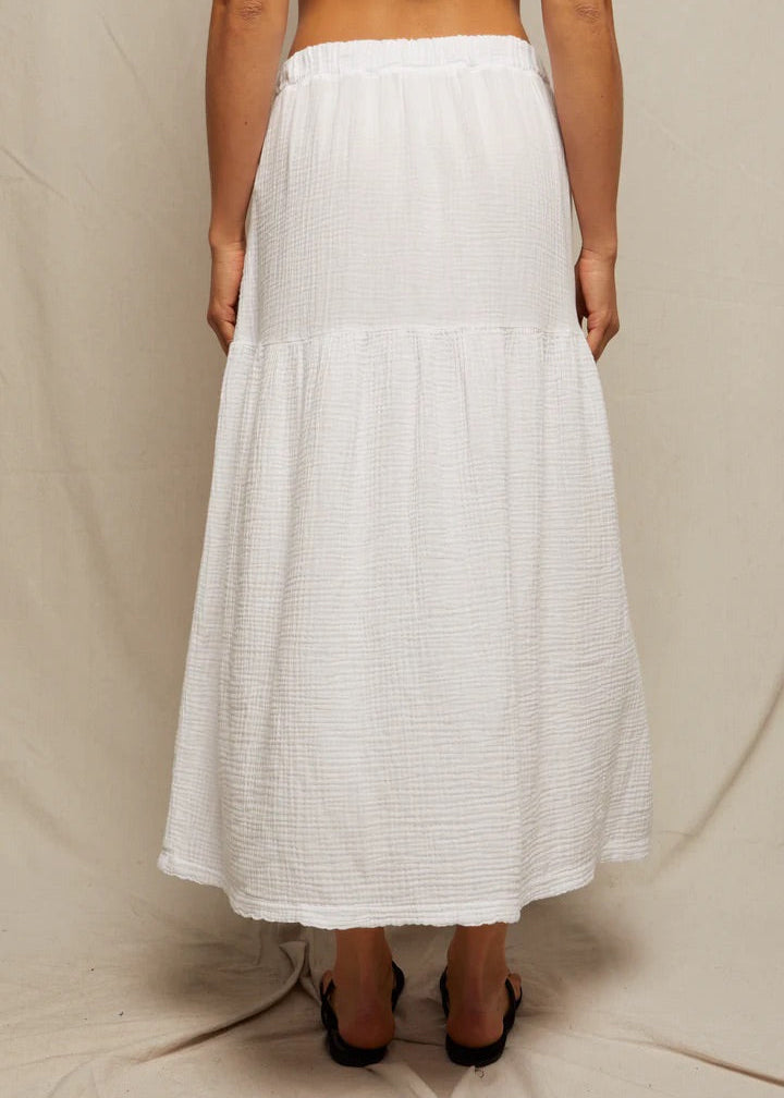 Perfect White Tee Bella Double Gauze Pull On Skirt