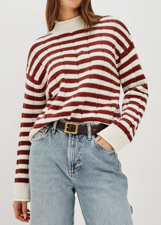 Rails Corrine Sweater | Ivory Russet Stripe