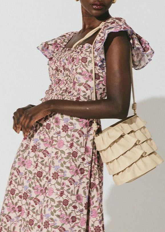 Cleobella Cambria Ruffle Bucket Shoulder Bag