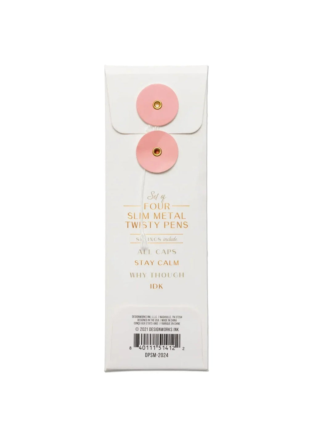 Designworks Ink Twisty Slim Metal Pen Set of 4 | Sass