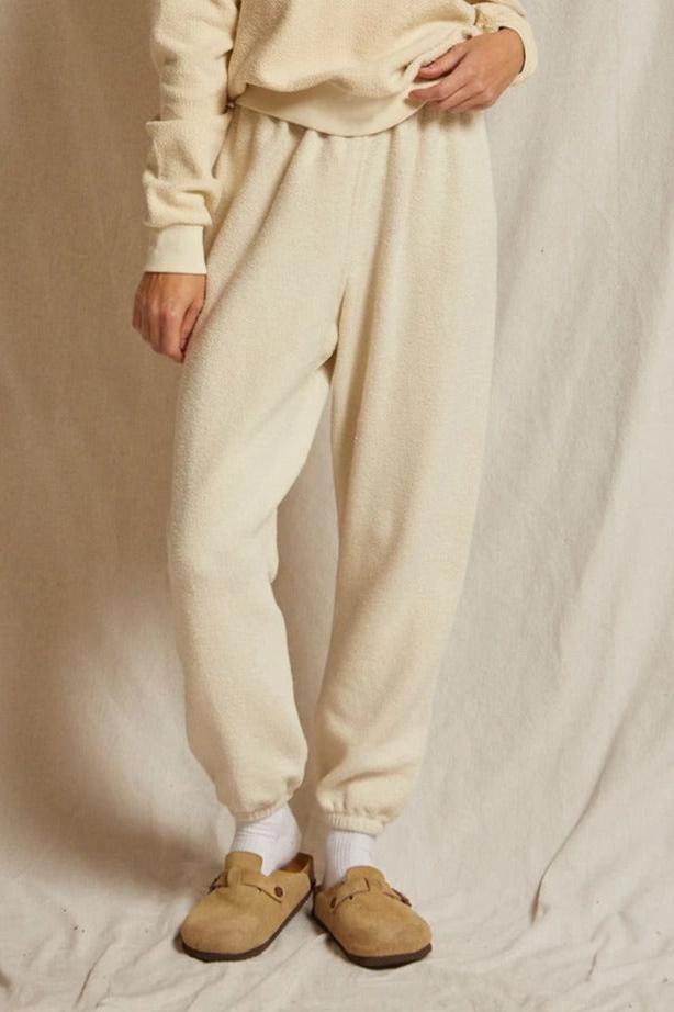Perfect White Tee Fleetwood Inside Out Fleece Jogger Sugar