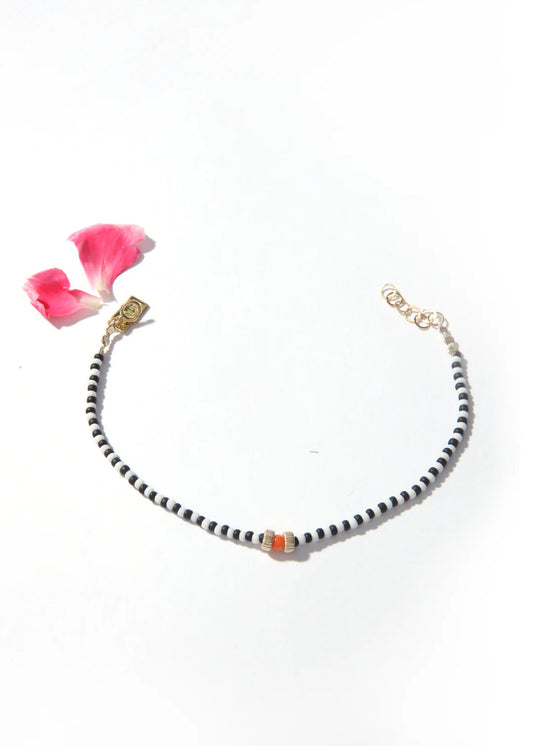 Iwona Ludyga Garden Bracelet | Black & White With Coral