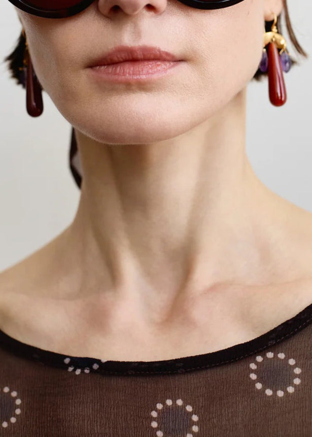 Chan Luu Dragonfly Chandelier Earrings Red Agate