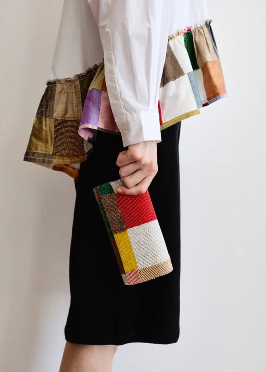 Chan Luu Beaded Silk Clutch Patchwork