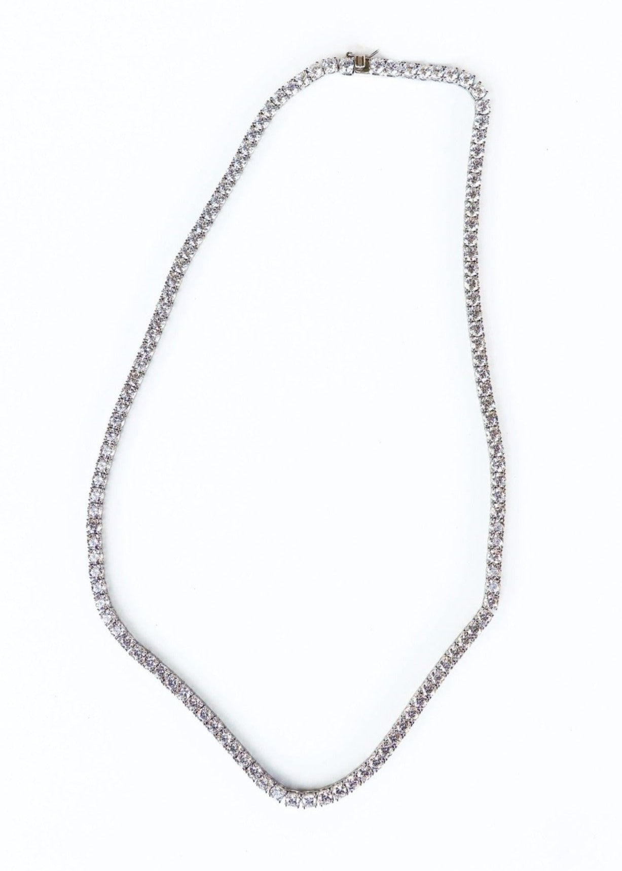 Tai 925 Silver Necklace Tennis White CZ 3mm