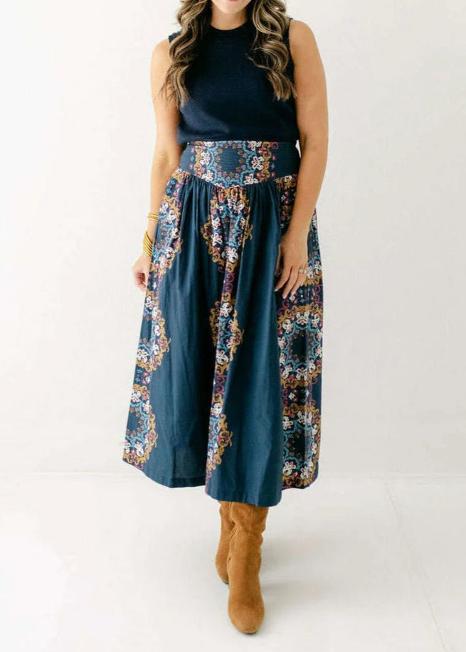 Cleobella Esmeralda Ankle Skirt | Venezia Blue