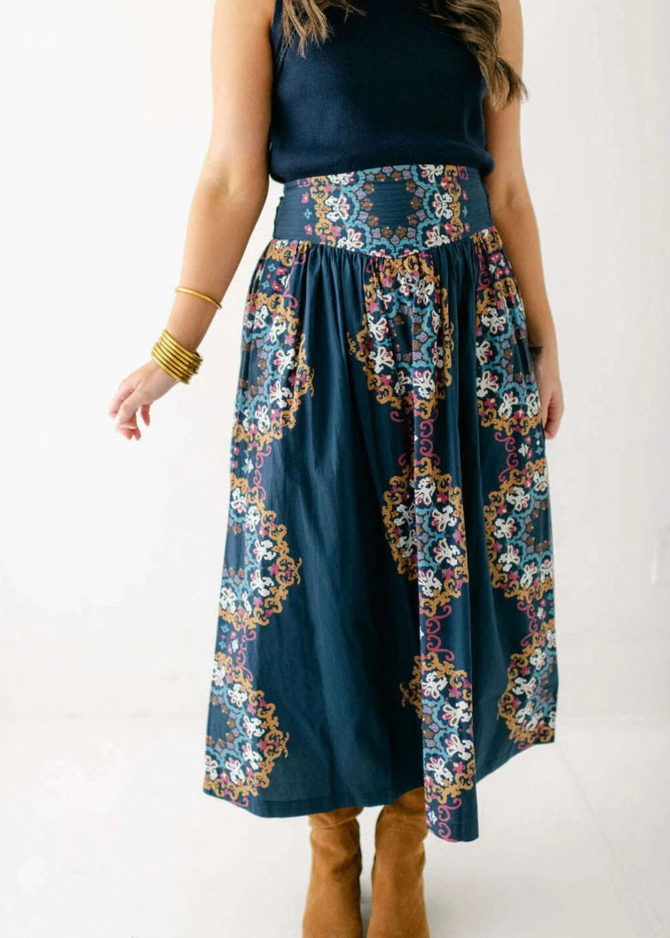 Cleobella Esmeralda Ankle Skirt | Venezia Blue