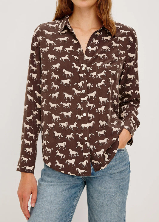 Rails Kate Shirt | Ivory Horses