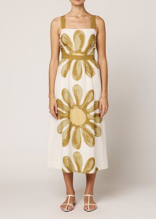 Cleobella Clara Ankle Dress | Floral Placed Print