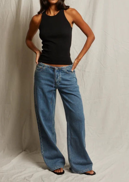 Perfect White Tee Kravitz Fine Rib High Neck Tank