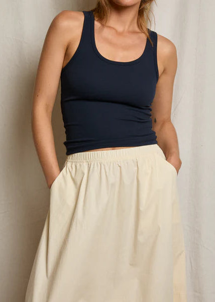 Perfect White Tee London Ribbed Tank | Navy