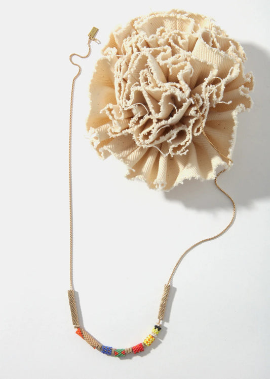 Iwona Ludyga LaLoba Necklace - Woven Beads on Chain Long
