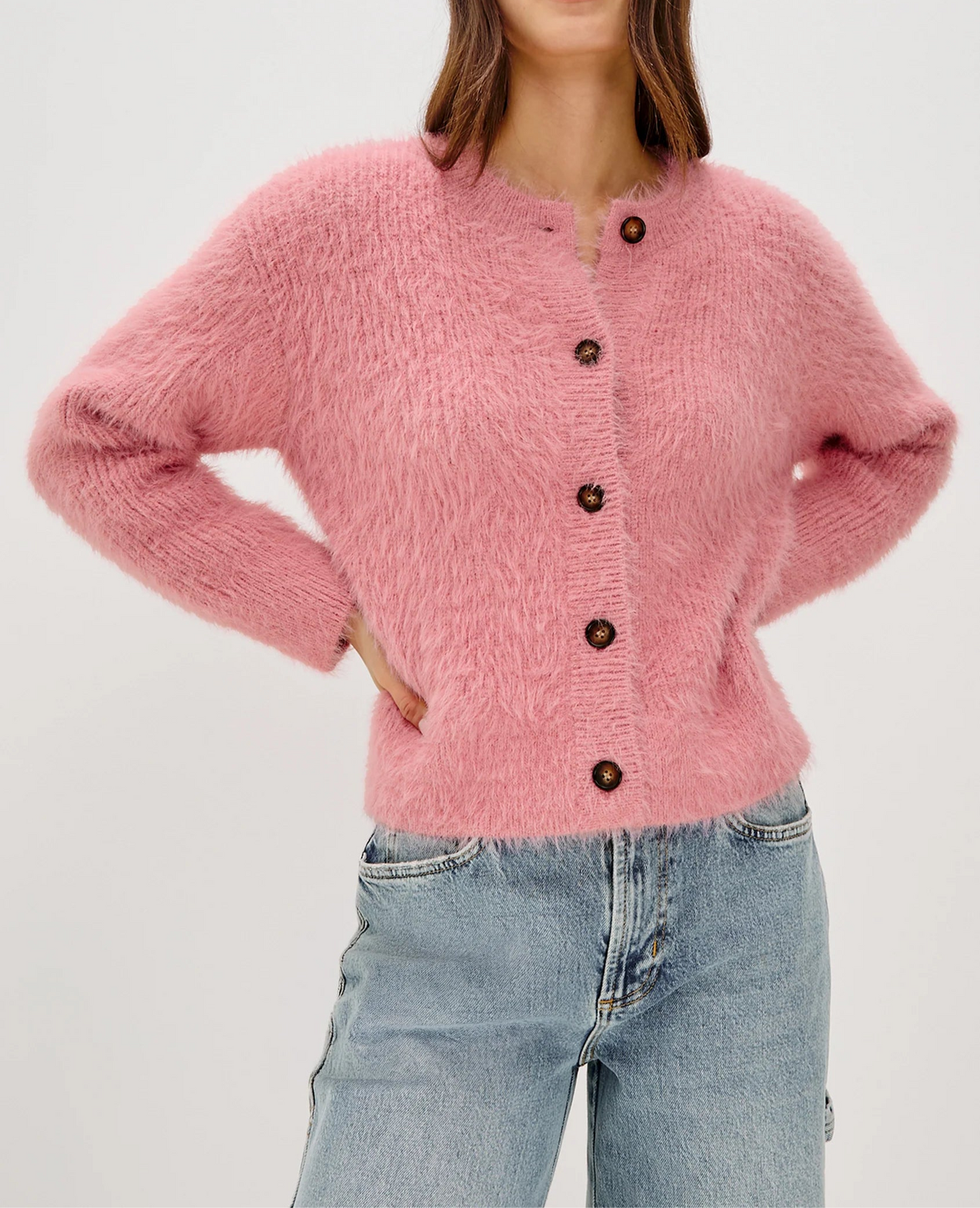 Rails Melo Cardigan | Heather Pink
