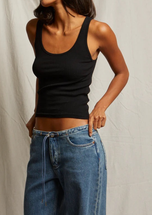 Perfect White Tee Mia Fine Rib Binded Tank