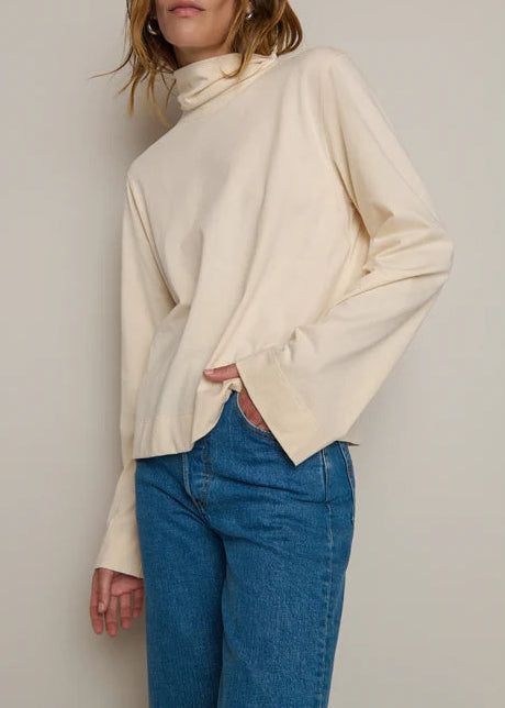 Nation LTD Neo Mock Neck T-Shirt | Parchment