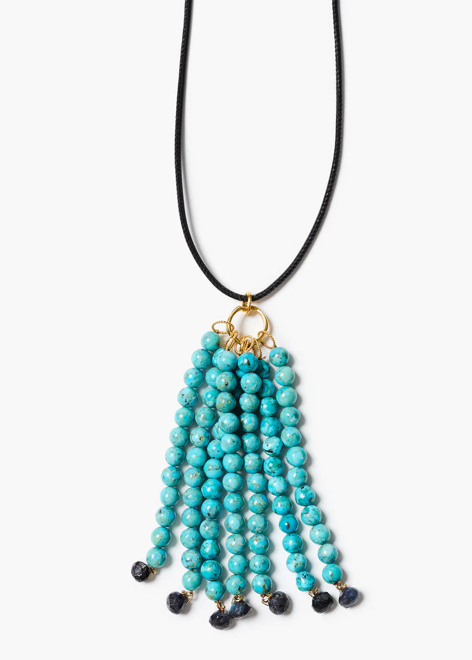 Chan Luu Octo Tassel Necklace Turquoise