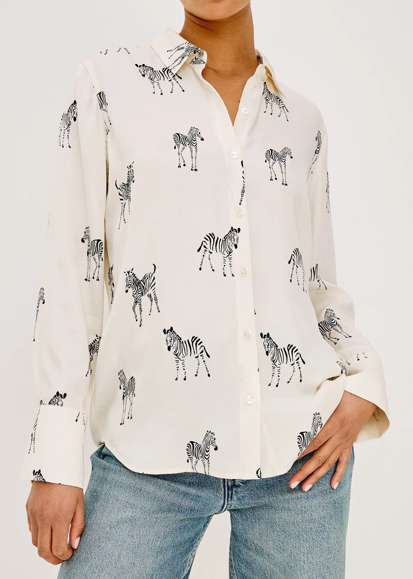 Rails Saige Shirt | Ivory Zebra