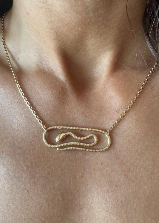 Meredith Kahn Snake Paperclip Necklace 16"