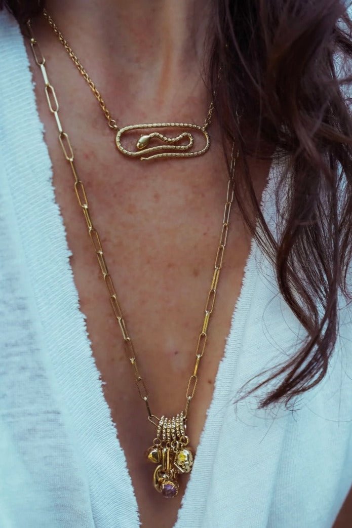 Meredith Kahn Snake Paperclip Necklace 16"