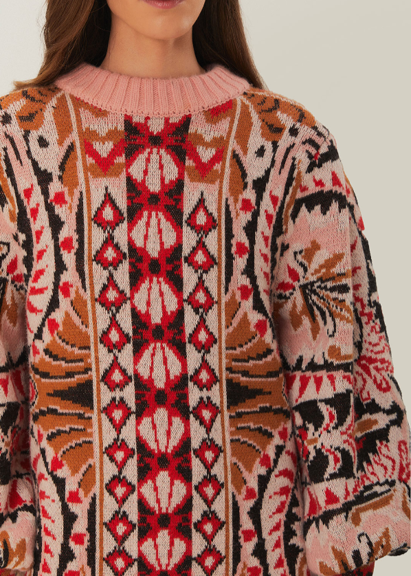 FARM Rio Pineapple Jewelry Scarf Knit Dress