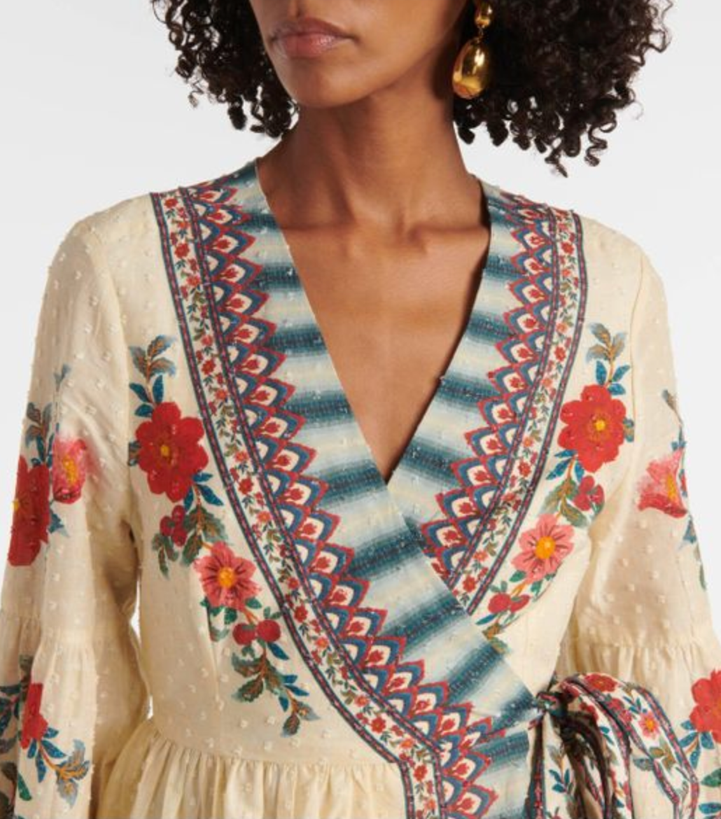 FARM Rio Mosaic Garden Sand Midi Dress