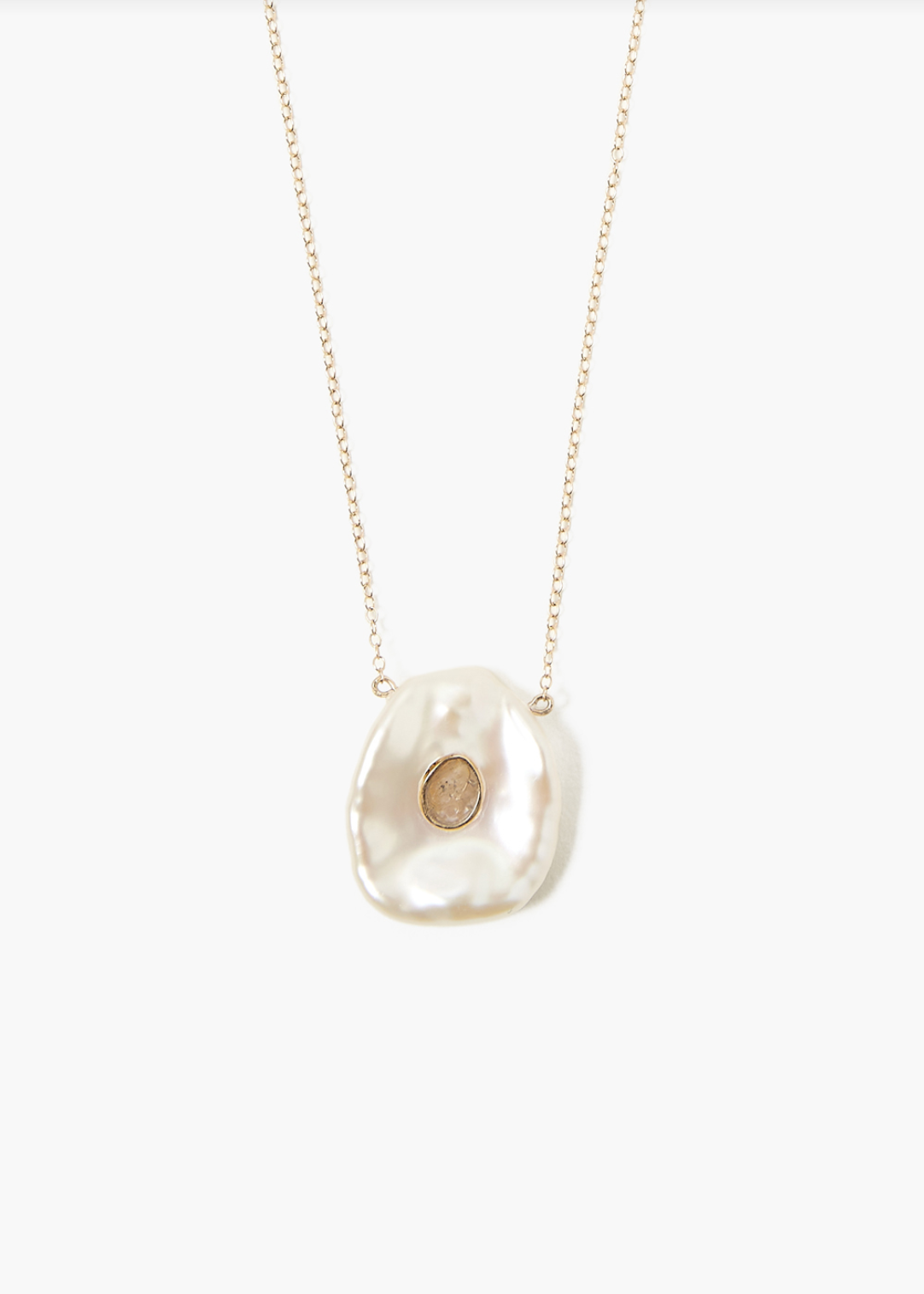 Chan Luu 14k Diamond Pearl Necklace