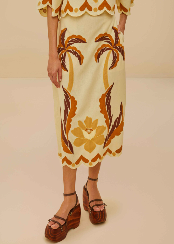 FARM Rio Summer Cutwork Sand Skirt