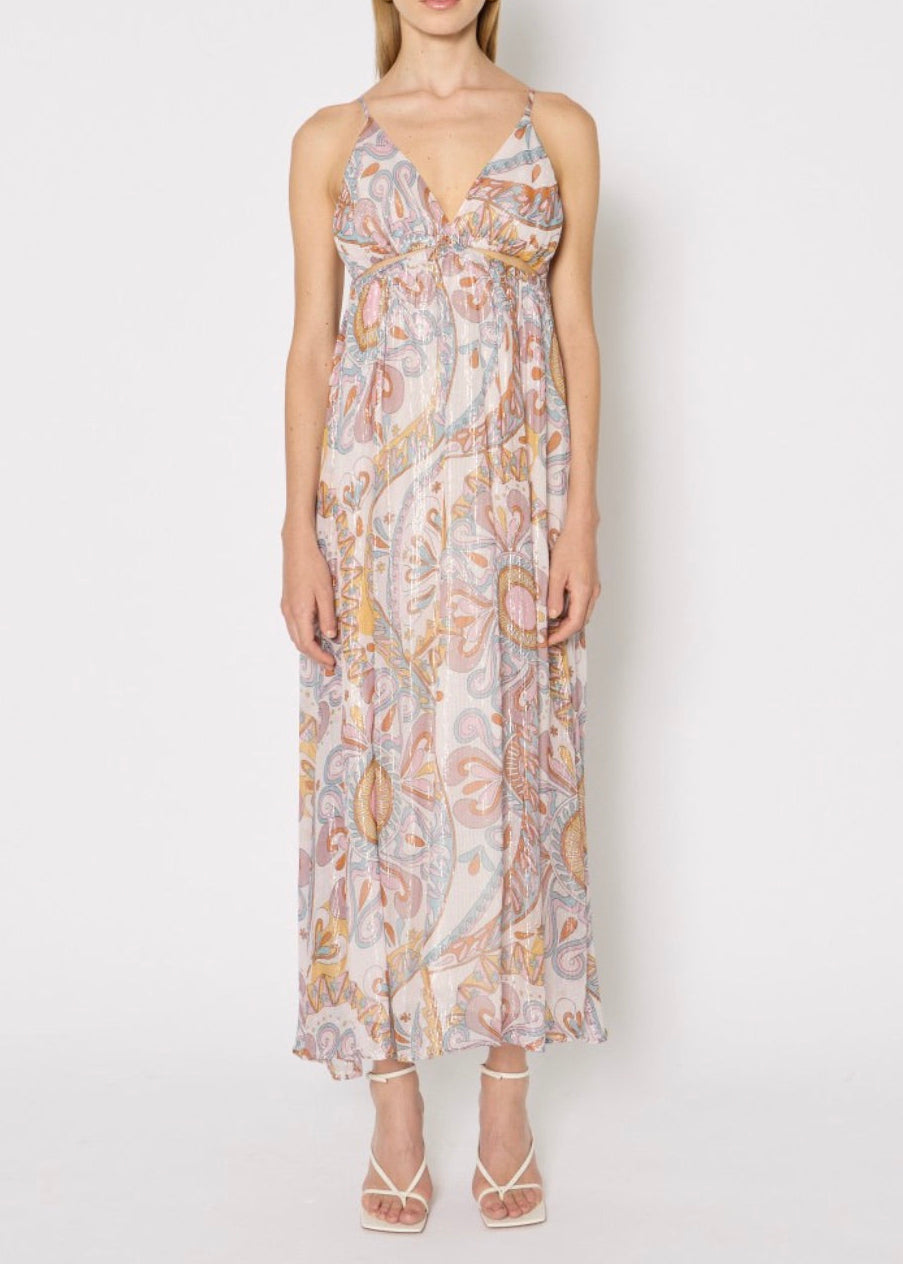 Berenice Robe Longue Imprimee Bretelles