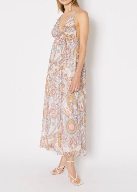 Berenice Robe Longue Imprimee Bretelles