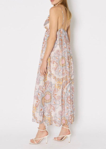 Berenice Robe Longue Imprimee Bretelles