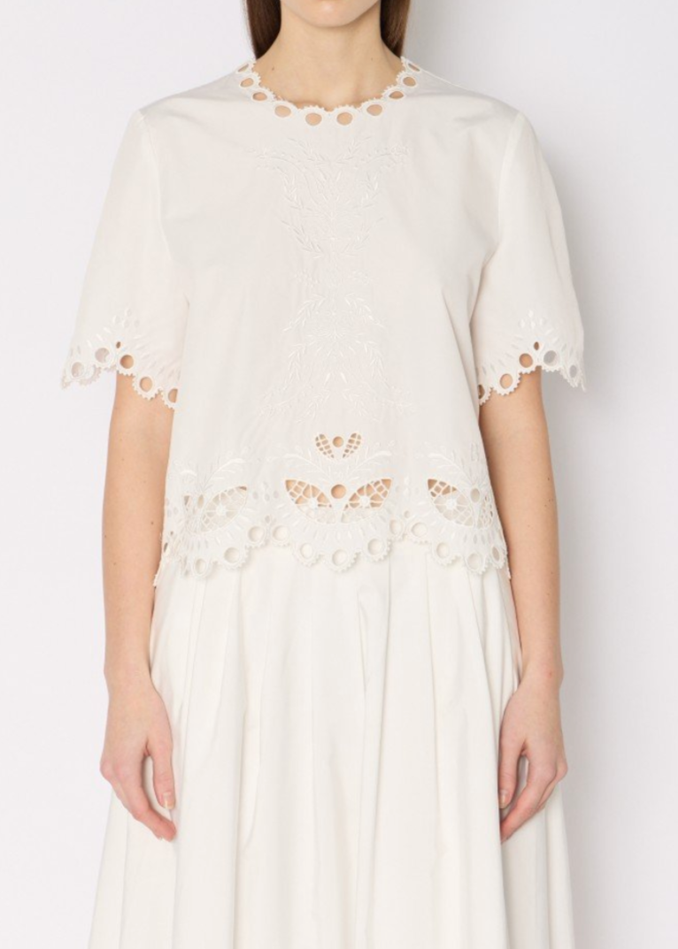 Berenice Top Manches Courtes Broderie