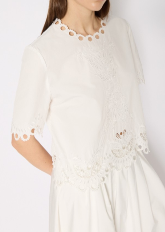 Berenice Top Manches Courtes Broderie