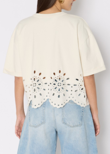Berenice Tevana White T-Shirt With English Embroidery